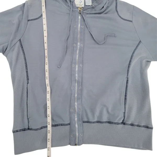 Set Active Y2K Blue Zip‎ Up Hoodie Size Large - Image 3
