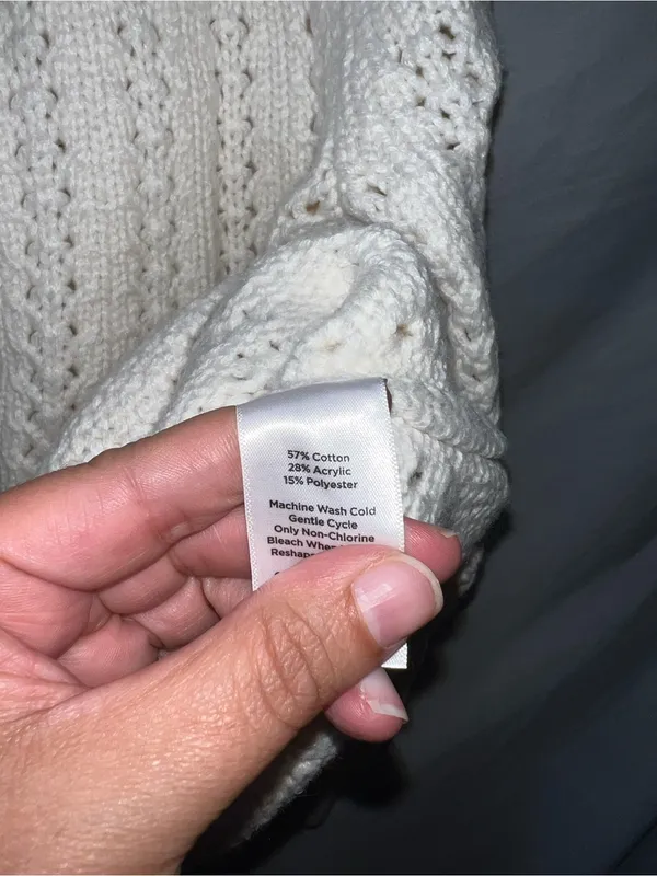 Talbots Women’s XL Cream Zip-Front chunky Cable Knit Sweater - Image 4