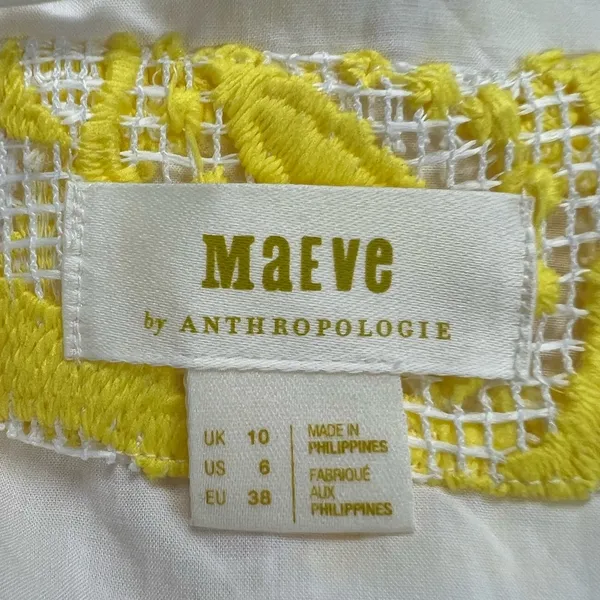 Maeve by Anthropologie NWT Yellow Embroidered Lace Mini Dress Size 6 - Image 13