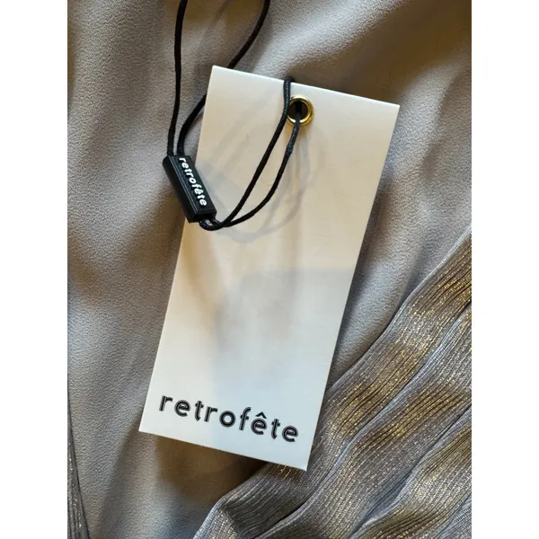 Retrofête Cassie Bodysuit Women XS Silver Metallic One Shoulder NWT‎ Party Club - Image 12