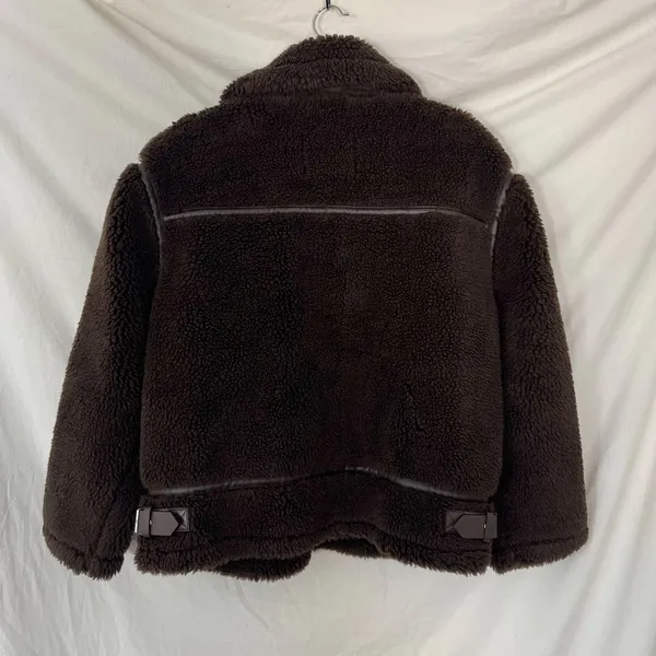 NWT BDG Taylor Piled Fleece Aviator Jacket Brown - Image 4