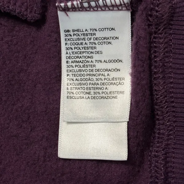 The North Face Womens Hoodie Pullover Purple Logo Graphic Cotton‎ Blend Size S - Image 5