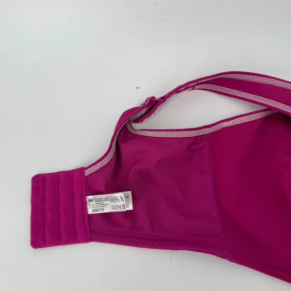 Wacoal 855170 Simone Sport Underwire Bra Magenta Pink 38H Full Coverage Unlined - Image 5