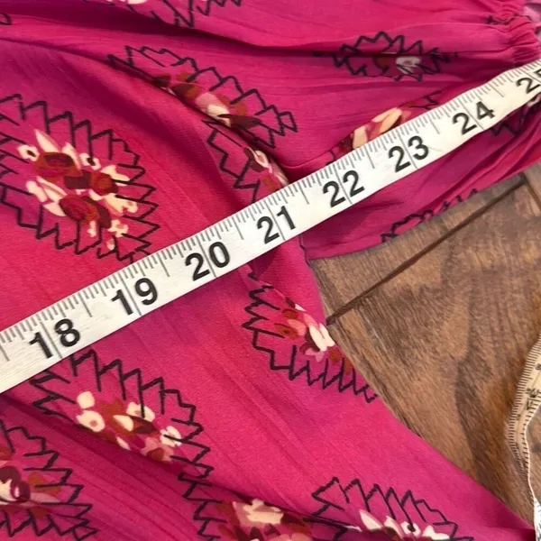 By Anthropologie pink boho dolman sleeve blouse M - Image 9