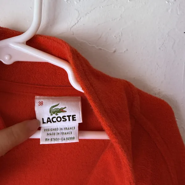 Lacoste Jacket Womens S Full Zip Made in France F4728 Retro Embroidered France‎ - Image 4