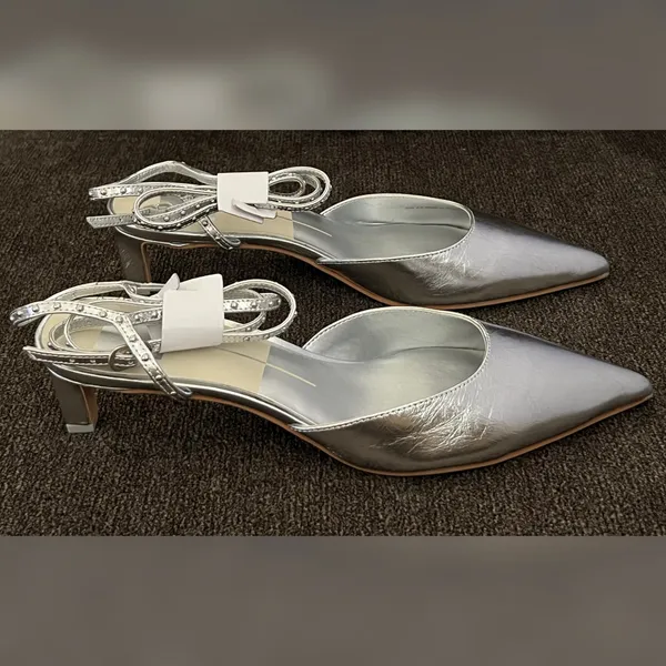Dolce Vita Loklyn Studded Heels Silver Color Women’s Size- 8.5 - Image 3
