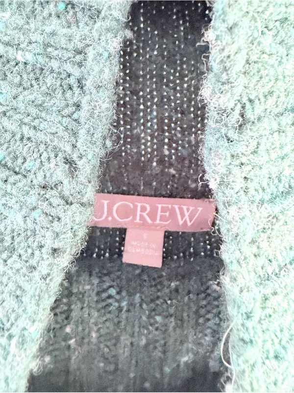 J. Crew Ribbed Turtleneck Donegal Wool Blend Sweater Forest S - Image 5