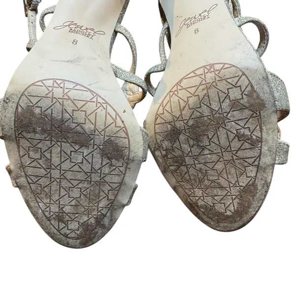 Jewel Badgley Mischka Shoes Womens Size 8‎ Gold Glitter Strappy Stiletto Sandals - Image 12