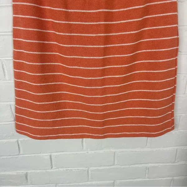 Vintage Style New York Orange Striped Knit Skirt Size M - Image 6