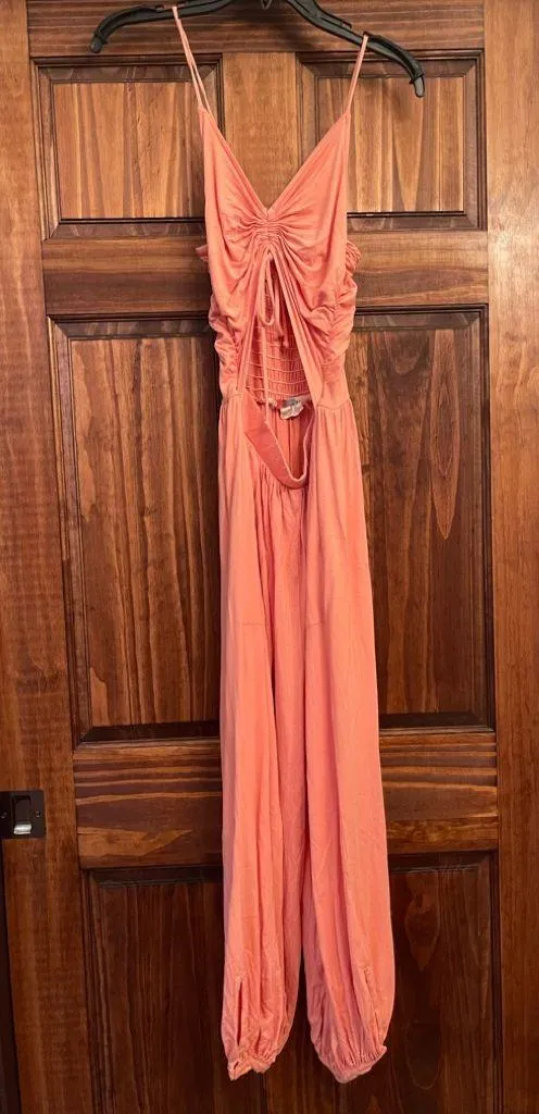 Free People FP Beach Weekend Chill-Out Ruched Harem Cut Out Jumper jumpsuit S - Image 4