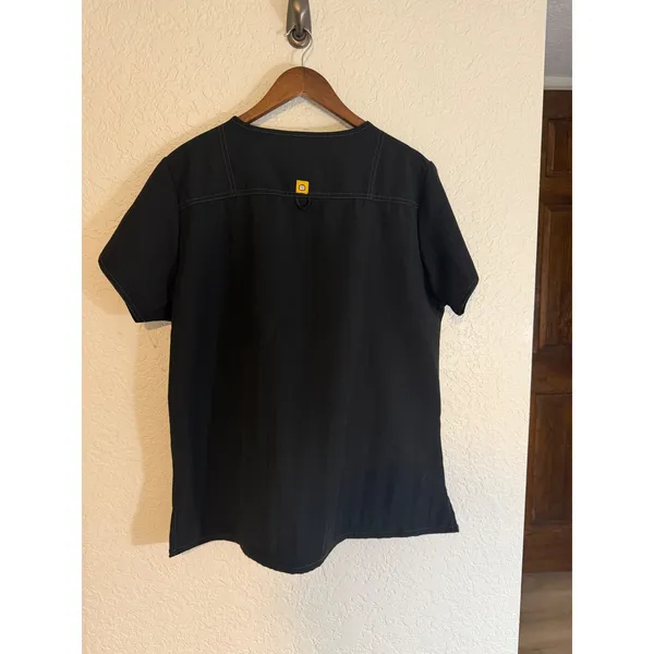 WonderWink Scrub Top Black XL Women V-Neck Short Sleeve 6214A Workwear Medical - Image 2