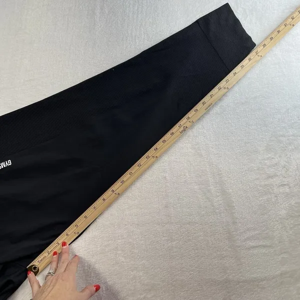 Gymshark L Large Joggers Pause‎ Black Baggy Elastic Waist Ribbed Oversized Relax - Image 12