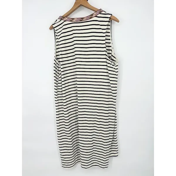 Ava & Viv Knit Midi Dress Black Striped Tassels Stretch Size 2X Boho‎ Casual - Image 4