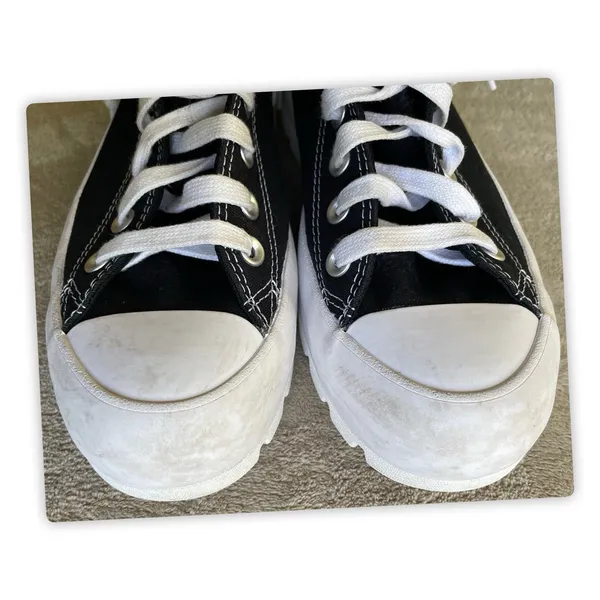Converse Run Star Hike Platform High Top Sneakers Womens 9 Black White - Image 5