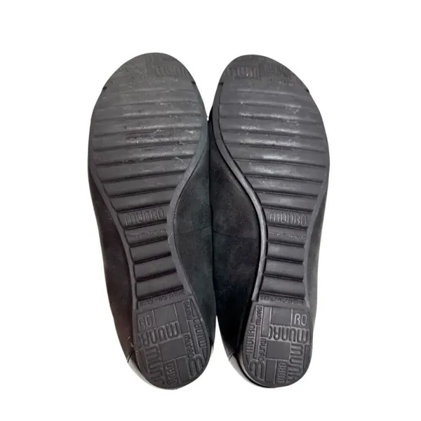 Munro American Black Leather Ballet Flats Buckle Patent Detail 5.5M - Image 8