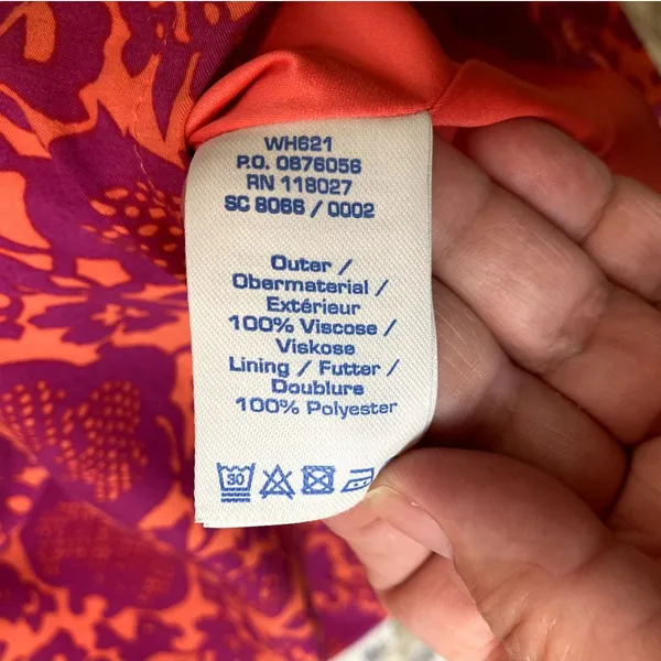 Boden Easy Day Cap Sleeve Mini Dress in Orange in Fuchsia Floral Size 4 EUC - Image 7