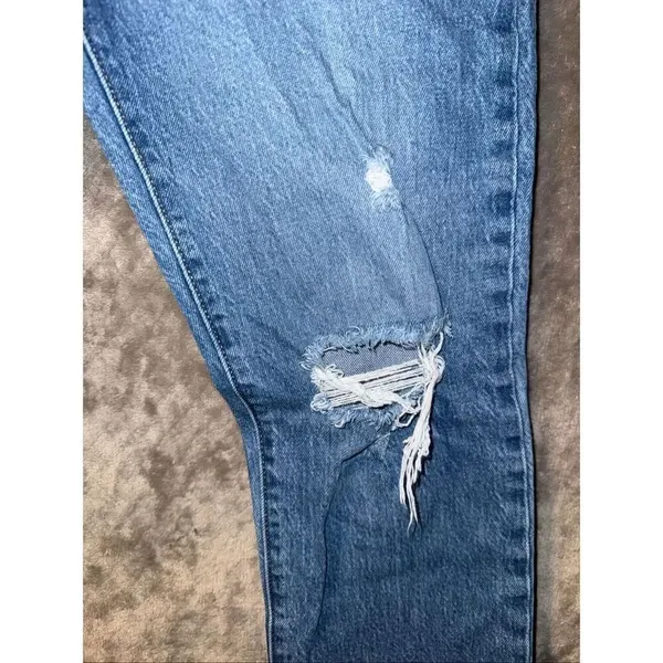 Levi’s 501 Distressed Medium Wash Button Fly Raw Hem Jeans Size 27 #774 - Image 7