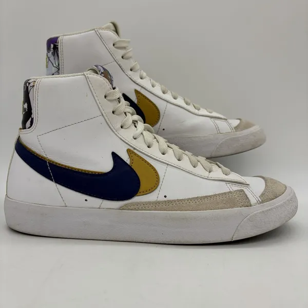 Nike Youth 6.5Y Womens 8 Blazer Mid '77 SE GS White Blue Void Gold‎ DD1847-102 - Image 2