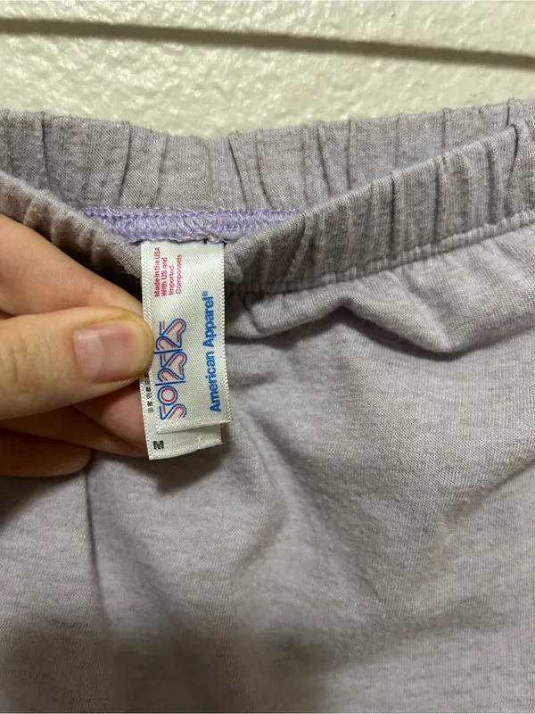 American Apparel Made in USA Strapless Wide Leg Jumpsuit Lavender Medium - Image 5