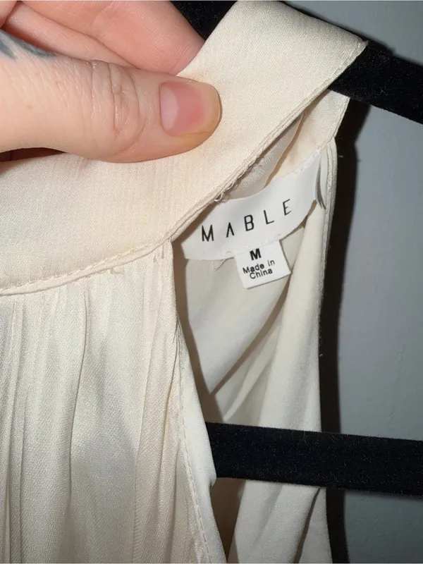 Mable Satin Halter Neck Champagne Color High-Low Dress - Size Medium - Image 7