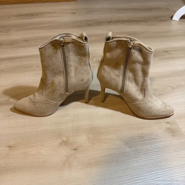 RAYE Ankle Boots Tan 8.5 Women Suede Pointed Toe Stiletto Western Zip - Image 5