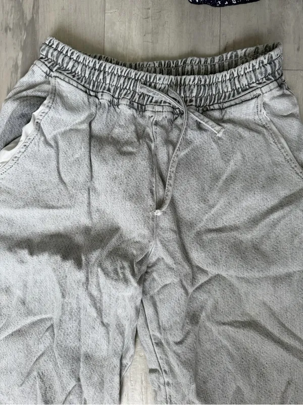 Zara Light Gray Women’s Drawstring denim Joggers - Image 3