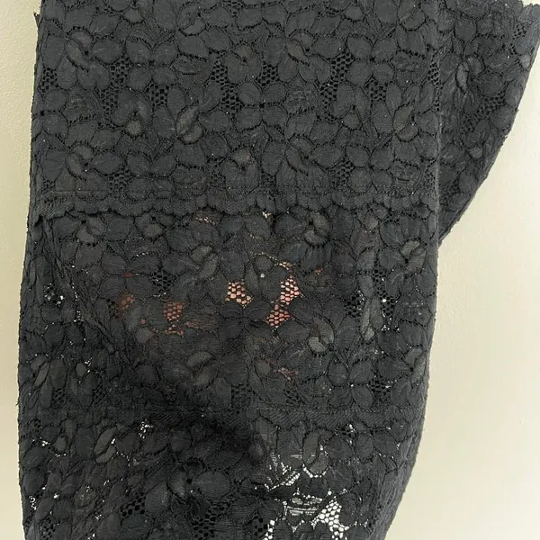 Y2k‎ Black Ferocious Chik Square Neckline Sheer Floral Lace Tank Top - Image 7