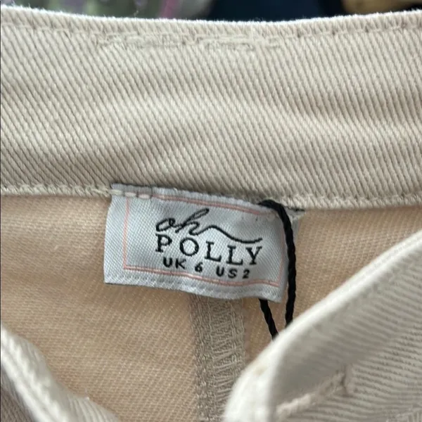 Oh Polly Size US 2 Devyn Mid-Rise Flare Jeans in Ecru - Image 5