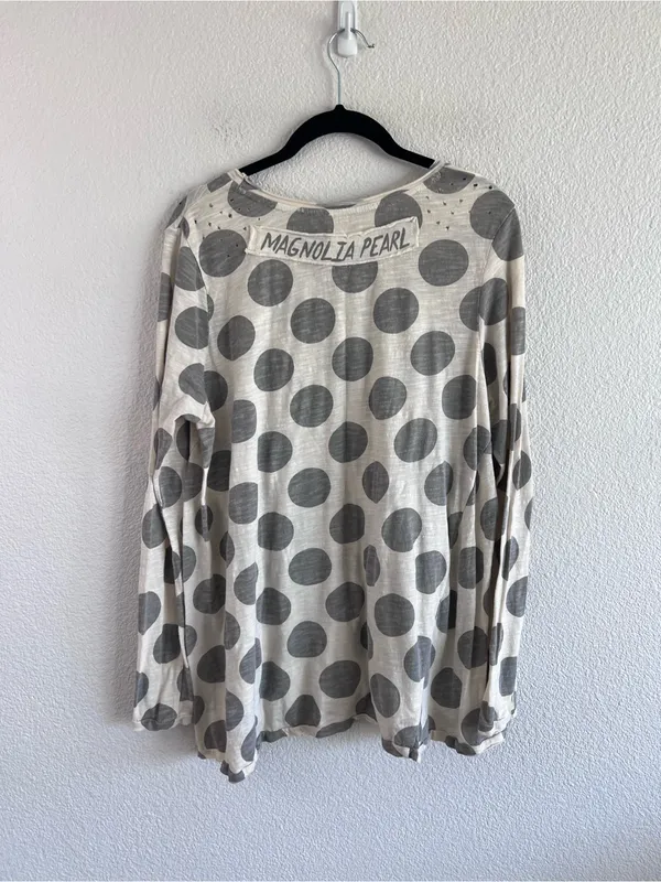 NWT Magnolia Pearl Dylan Go Go Dot Cotton Jersey Distressed Oversized OS - Image 4