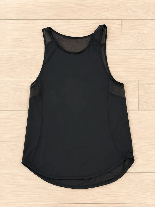 Lululemon Women's Black Mesh Insert Racerback Athletic Tank Top 6 - Image 2
