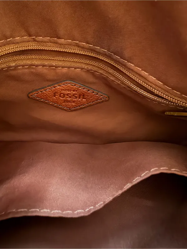 Fossil Brown Leather Crossbody Bag - Image 6