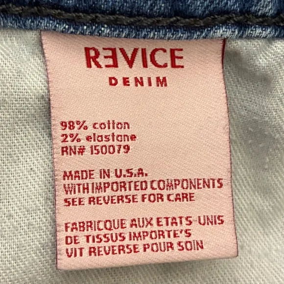 Revice‎ Denim Patchwork Jeans Womens Size 25 High Rise Straight Leg - Image 6