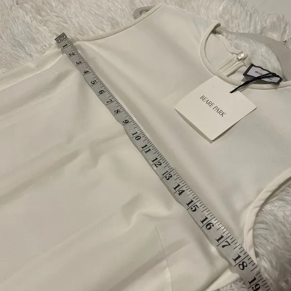 NEW Beare Park Drill Sleeveless Dress in Ivory SS23 Size 6 - Image 3