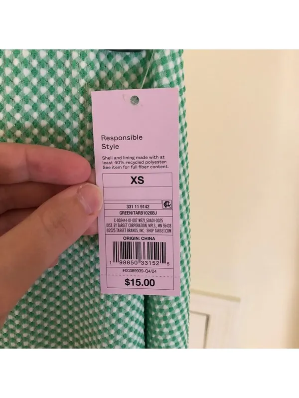 Wild Fable NWT Women's Mid-Rise Green Gingham Skort Size XS - Image 4