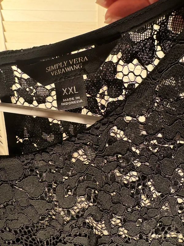Simply Vera Wang Dress Black Lace XXL - Image 7