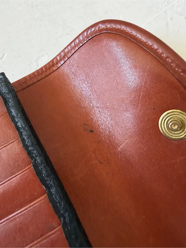 Vintage Dooney & Bourke Leather Card Wallet w/Kiss Lock Coin Purse Black & Brown - Image 6