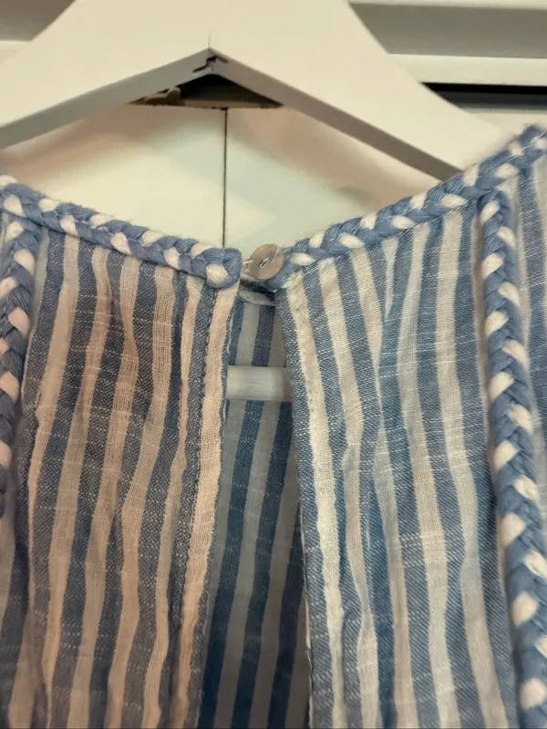 Misa Los Angelos blue striped tassel top small - Image 5
