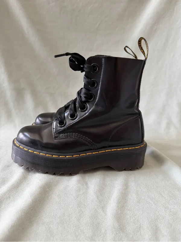Dr. Martens MOLLY Women's Leather Platform Boots Size 8 - Image 2