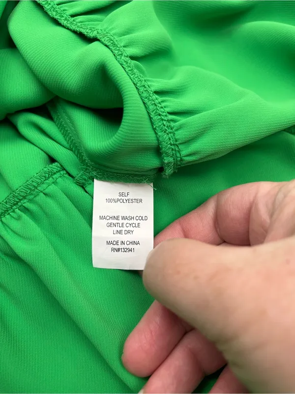 Amanda Uprichard Kelly Green Tiered Mini Dress Cutout‎ Front Summer Womens XS - Image 4
