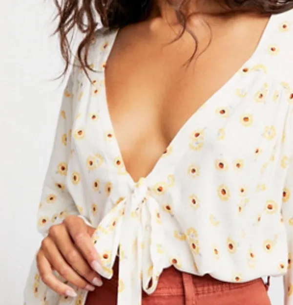Free People “Forties Feel” Bell Sleeve Bodysuit - Image 3