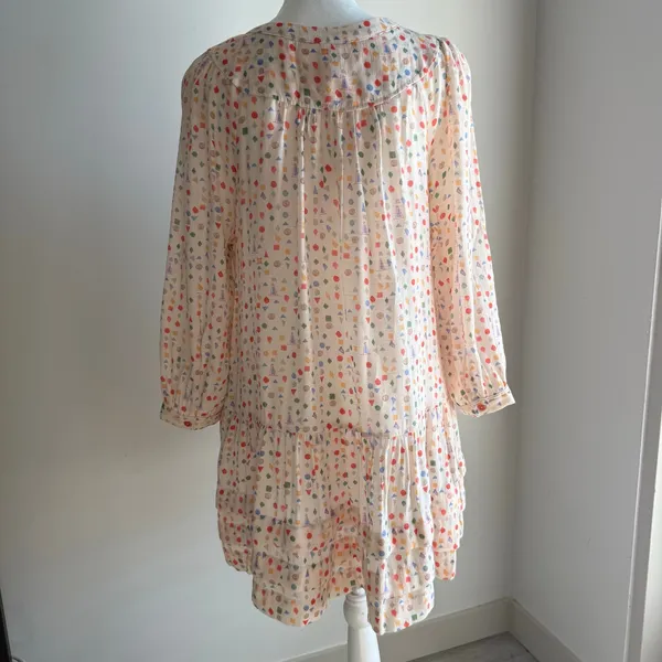 Maeve by Anthropologie Geometric Shape Colorful Rayon Blouse Size Medium Boho - Image 5