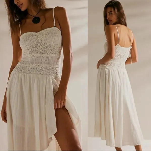 Free People Ethereal Fairy Sparkling Moment Midi Dress in White Size Small - Image 2