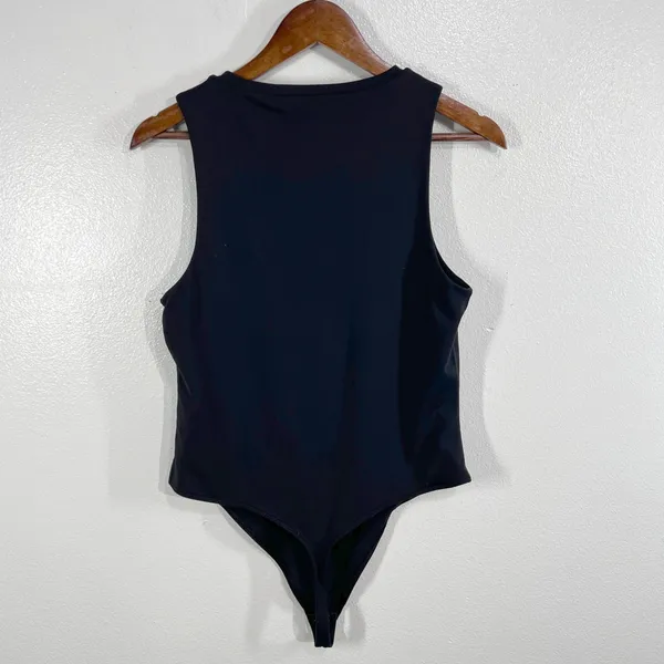 Babaton Black Sleeveless Thong Bodysuit Size S Minimalist Stretch‎ Basic Top - Image 2