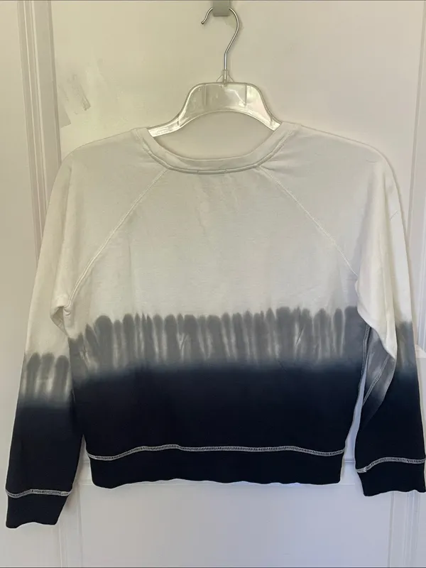 Rails Theo Charcoal Dip Dye Sweatshirt XS Crewneck French Terry - Image 3