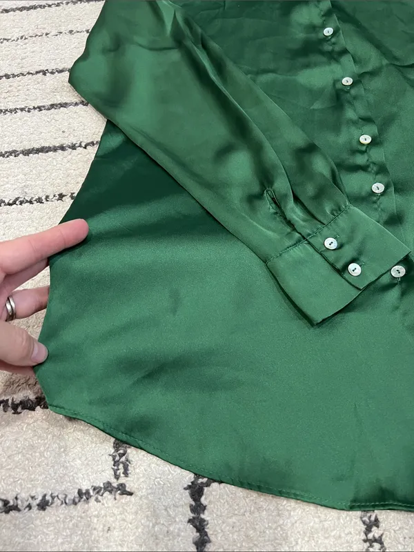 Zara Emerald Button-Down Shirt - Image 3
