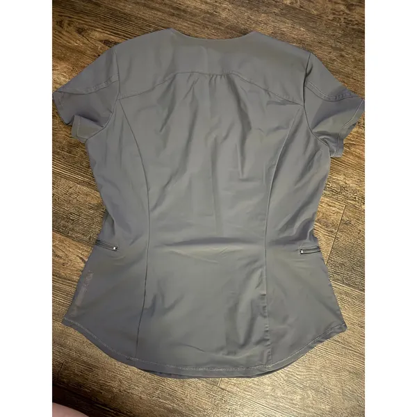 Grey's Anatomy Edge Women's V Neck Scrub Top Short‎ Sleeve Zip Pockets Size M - Image 2