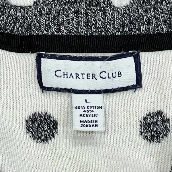 Charter Club Grey Marled Polka-Dot Sweater Size Large - Image 7
