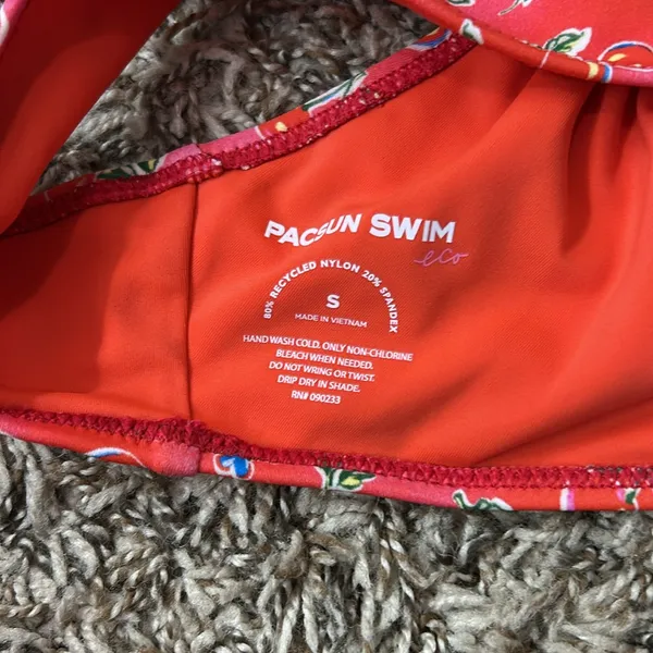 Pacsun Eco Red Cherry Salina Keyhole Tank Bikini Top Sz S - Image 9