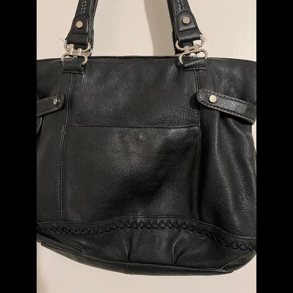 Stylish Black Leather Tote Bag by The Sak - Image 4