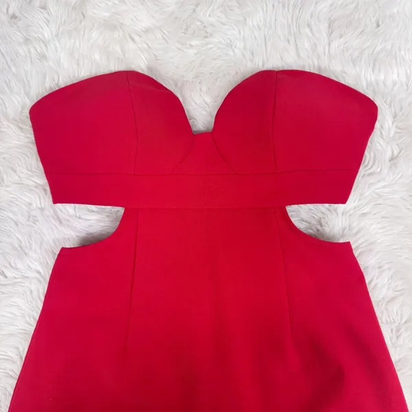 NBD Strapless Red Cutout Mini Dress XS Party Cocktail Sexy Formal Homecoming New - Image 5